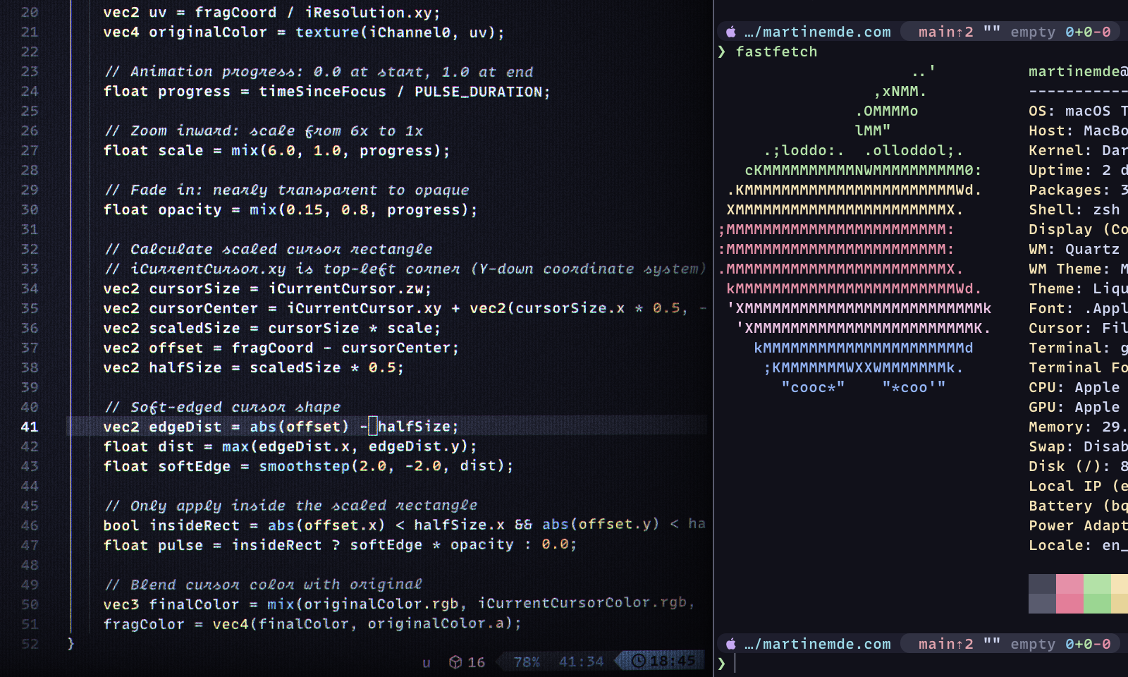 Ghostty Focus and Blur Shaders